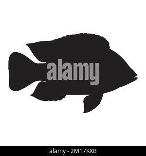 Vektordarstellung der Silhouettenkunst von Tilapia Stock Vektor