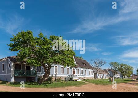 Elim, Südafrika - 21. September 2022: Eine Straßenszene mit dem Kulturerbe-Zentrum und Museum in Elim, in der Provinz Westkap Stockfoto