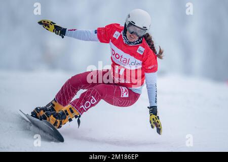 Winterberg, Deutschland. 10.. Dezember 2022. Snowboard, Weltmeisterschaft, Qualifikation, Individuell, Parallel Slalom, Frauen. Aleksandra (Polen) in Aktion. Kredit: Marius Becker/dpa/Alamy Live News Stockfoto