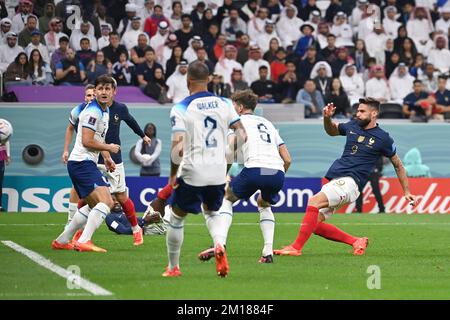 Al-Khor, Katar. 10.. Dezember 2022. Goalchance Olivier GIROUD (FRA), Action, getroffen. Viertelfinale, Viertelfinale, Game 59, England (eng) - Frankreich (FRA) 1-2 am 10.. Dezember 2022, Al Bayt Stadium Al Khor Fußball-Weltmeisterschaft 20122 in Katar ab November 20.. - 18.12.2022? Kredit: dpa Picture Alliance/Alamy Live News Stockfoto