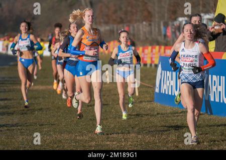 TURIN, ITALIEN - DEZEMBER 11: Dione Schipper aus den Niederlanden nimmt am 11. Dezember 2022 an der Europameisterschaft der Cross Country Championships U20 in Turin Teil (Foto: Federico Tardito/BSR-Agentur) Kredit: BSR-Agentur/Alamy Live News Stockfoto