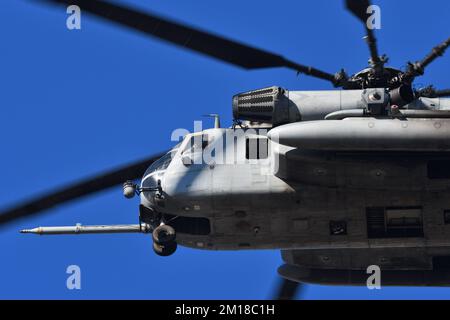 US Marine Corps Schwerhubschrauber im Flug. Stockfoto