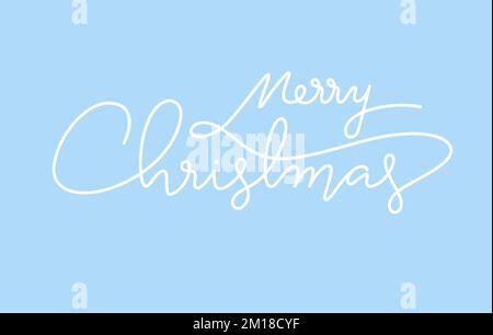 „merry christmas“-Schriftzug im Vektor mit durchgehenden Linien Stock Vektor