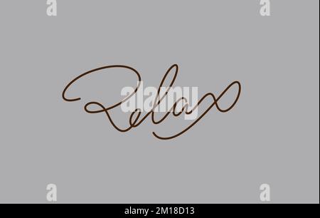 Entspanntes Schriftdesign in durchgehenden Strichzeichnungen Stock Vektor