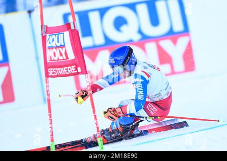 Sestriere, Italien. 10.. Dezember 2022. Worley Tessa von Frankreich bei der FIS Ski World Cup am 10. Dezember 2022 in Sestriere, Italien. Foto Tiziano Ballabio Kredit: Tiziano Ballabio/Alamy Live News Stockfoto