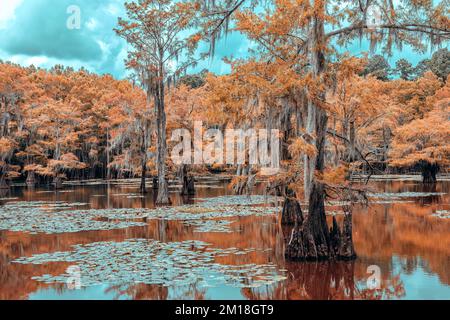 Die magische Landschaft des Caddo Lake, Texas Stockfoto