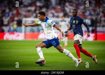 Doha, Katar. 10.. Dezember 2022. Jude Bellingham (England), Ousmane Dembele (FRA) England - Frankreich England - Frankreich Weltmeisterschaft 2022 in Katar 10.12.202 Stockfoto