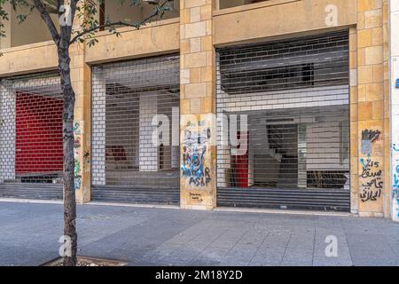 Beirut-Straßenlandschaft zur Weihnachtszeit, Libanon Stockfoto