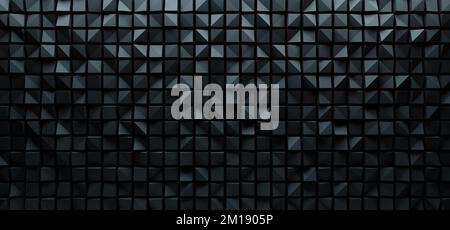 Schwarzer abstrakter geometrischer Hintergrund. 3D Abbildung. Stockfoto