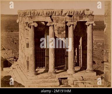 Tempel des flügellosen Sieges, griechische Tempel, archäologische Stätten, Tempel der Athene Nike Athens, Griechenland. Nicholas Catsimpoolas Kollektion Stockfoto