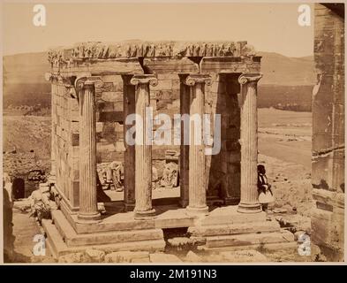 Tempel des flügellosen Sieges, griechische Tempel, archäologische Stätten, Tempel der Athena Nike Athens, Griechenland. Nicholas Catsimpoolas Kollektion Stockfoto