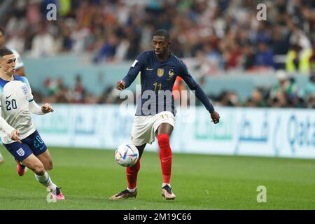Al-Khor, Katar. 10.. Dezember 2022. Ousmane Dembele (FRA) Fußball : FIFA Weltmeisterschaft Katar 2022. Viertelfinalspiel zwischen England 1-2 Frankreich im Al Bayt Stadion in Al Khor, Katar . Kredit: Mutsu Kawamori/AFLO/Alamy Live News Stockfoto