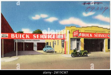 Tommy Wilson Buick Service, Commercial Facilities, Tichnor Brothers Collection, Postkarten der Vereinigten Staaten Stockfoto