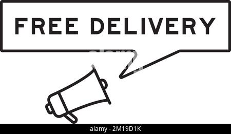 Megafon-Symbol mit Sprechblase in wortfreier Übertragung auf weißem Hintergrund Stock Vektor