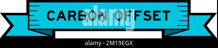 Band-Label-Banner mit dem Wort „Carbon Offset“ in blauer Farbe auf weißem Hintergrund Stock Vektor