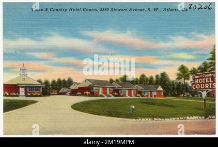 Town & Country Hotel Courts, 2380 Stewart Avenue, S. W., Atlanta, Ga , Motels, Tichnor Brothers Collection, Postkarten der Vereinigten Staaten Stockfoto