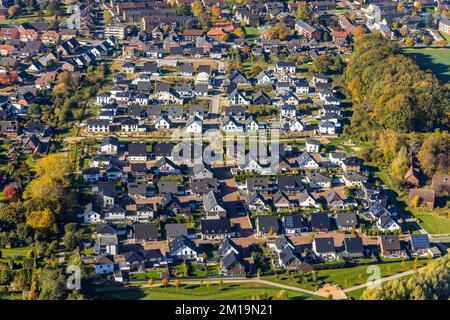 Luftaufnahme, Neubau Wohnpark Schulze-Everding Everdings Hof im Bezirk Bockum-Hövel in Hamm, Ruhrgebiet, Nordrhein-Westfalen, Stockfoto