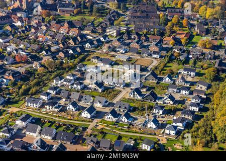 Luftaufnahme, Neubau Wohnpark Schulze-Everding Everdings Hof im Bezirk Bockum-Hövel in Hamm, Ruhrgebiet, Nordrhein-Westfalen, Stockfoto