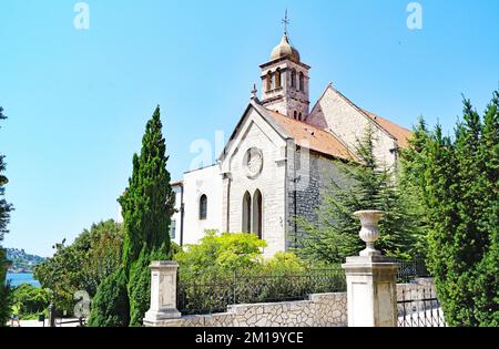 Blick auf Gärten, Straßen und Gassen von Zadar, Dalmatien in Kroatien, Europa Stockfoto