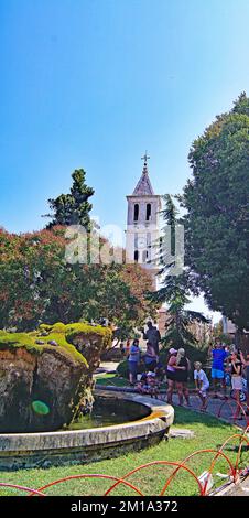 Blick auf Gärten, Straßen und Gassen von Zadar, Dalmatien in Kroatien, Europa Stockfoto