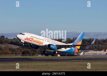 G-JZBR Boeing 737 8mg Jet2 Bristol Airport UK 10/12/2022 Stockfoto