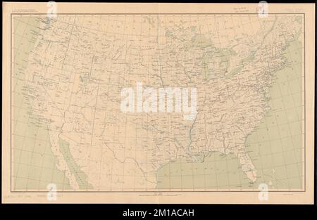 US-Basiskarte , Vereinigte Staaten, Karten Norman B. Leventhal Map Center Collection Stockfoto