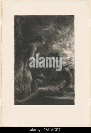 Die Walküre. Akte 1re. Sieglinde et Siegmund, Composers, Wagner, Richard, 1813-1883. Henri Fantin-Latour (1836-1904). Lithografien und andere Abdrücke Stockfoto