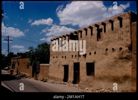 De Vargas Street House, Santa Fe, New Mexico, Häuser, historische Gebäude, Adobe-Gebäude. Edmund L. Mitchell Kollektion Stockfoto