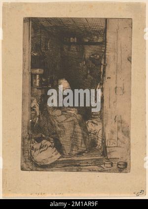 La Vieille aux Loques, Geschäfte und Geschäfte, Innenräume, Schlafen. James McNeill Whistler (1834-1903). Lithografien Stockfoto