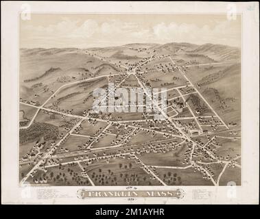 Blick auf Franklin, Mass : 1879 , Franklin Mass., Aerial Views Norman B. Leventhal Map Center Collection Stockfoto