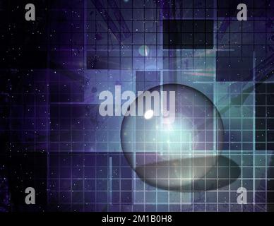 Moderner Abstract mit Glaskugel. 3D-Rendering Stockfoto