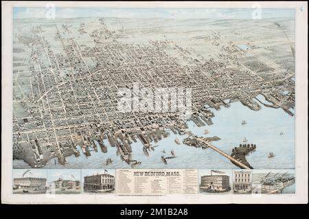 View of the City of New Bedford, Mass : 1876 , New Bedford Mass., Aerial Views Norman B. Leventhal Map Center Collection Stockfoto