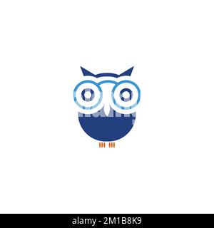 Das Owl-Logo-Symbol schützt den Flügel vor kreativem, modernem Design. Owl-Logo mit Blattsymbol. Stock Vektor