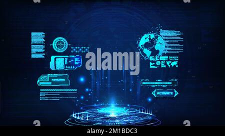 Runde Präsentationsbühne – Podium im HUD-Stil, um Ihr Produkt zu präsentieren Stock Vektor