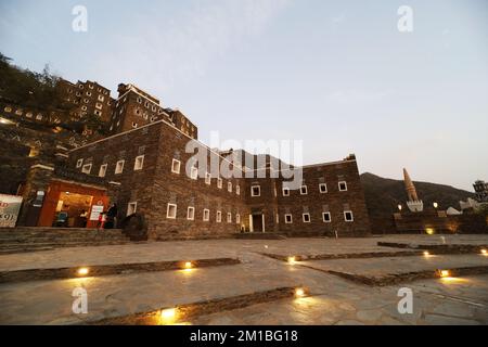 Abha, Saudi-Arabien – Juli 6 2022: Rijal Almaa-Weltkulturerbe in der Region Asir, südlich von Saudi-Arabien Stockfoto