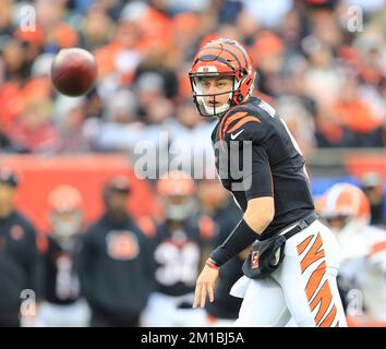 Cincinnati, Ohio, USA. 11.. Dezember 2022. Quarterback Joe Burrow (9) der Cincinnati Bengals in WOCHE 14 der NFL-Saison zwischen den Cleveland Browns und den Cincinnati Bengals in Cincinnati, Ohio. JP Waldron/Cal Sport Media/Alamy Live News Stockfoto