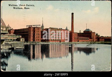 Waltham Watch Factory, Waltham, Mass. , Fabriken, Uhrenindustrie, Waltham Watch Company. Waltham Room Kollektion Stockfoto