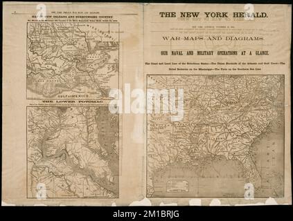 Kriegskarten und -Diagramme, USA, Geschichte, Bürgerkrieg, 1861-1865, Karten Norman B. Leventhal Kartenzentrum Sammlung Stockfoto