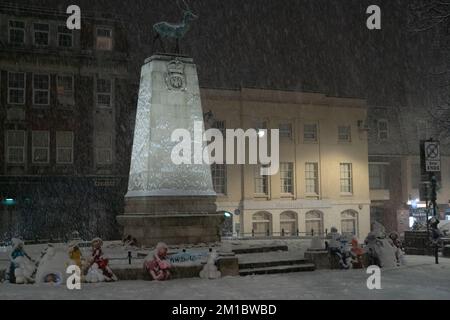 Hertford, Großbritannien. 11.. Dezember 2022 Starker Schneefall in Hertford, Großbritannien. Andrew Steven Graham/Alamy Live News Stockfoto