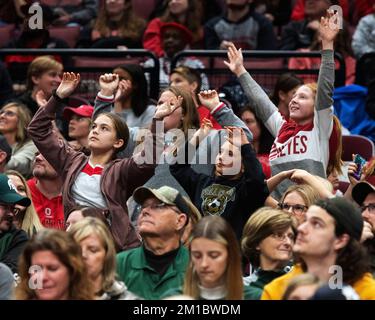 Columbus, Ohio, USA. 11.. Dezember 2022. Ohio State Buckeye-Fans während des Spiels gegen die Michigan State Spartans in Columbus, Ohio. Brent Clark/CSM/Alamy Live News Stockfoto