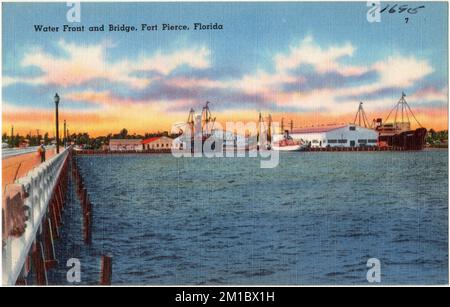 Ufer und Brücke, Fort Pierce, Florida, Bridges, Tichnor Brothers Collection, Postkarten der Vereinigten Staaten Stockfoto