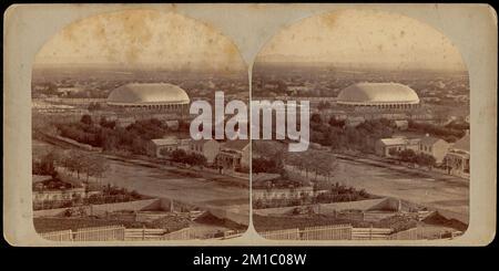 Westseite von Salt Lake City, von Arsenal Hill, mit Blick auf Südwesten, Oquirrh, oder West Mountains in der Ferne, Städte und Städte, religiöse Einrichtungen Stockfoto
