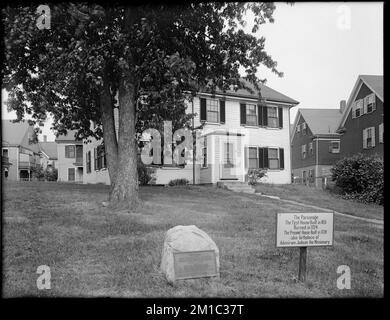 The Wigglesworth House, 145 Main Street, Malden, Mass. , Häuser, historische Gebäude, historische Marker, Wigglesworth, Michael, 1631-1705, Judson, Adoniram, 1788-1850. Leon Abdalian Kollektion Stockfoto
