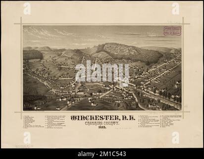 Winchester, N.H : Cheshire County, 1887 , Winchester N.H. : Stadt, Luftaufnahmen Norman B. Leventhal Kartenzentrum Sammlung Stockfoto