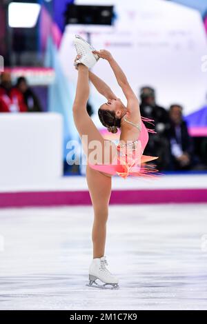 Turin, Italien. 9.. Dezember 2022. Turin, Dezember 8-11 2022, Italien Palavela.ISU GRAN PRIX DES EISKUNSTLAUF-FINALES 2022.Woman Short Program.Loena Hendrickx Bel (Bild: © Tonello Abozzi/Pacific Press via ZUMA Press Wire) Stockfoto