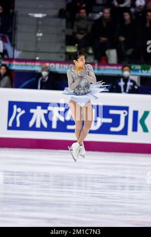 Turin, Italien. 9.. Dezember 2022. Turin, Dezember 8-11 2022, Italien Palavela.ISU GRAN PRIX DES EISKUNSTLAUF-FINALES 2022.Woman Short Program.Mai Mihara JPN (Bild: © Tonello Abozzi/Pacific Press via ZUMA Press Wire) Stockfoto