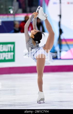 Turin, Italien. 9.. Dezember 2022. Turin, Dezember 8-11 2022, Italien Palavela.ISU GRAN PRIX DES EISKUNSTLAUF-FINALES 2022.Woman Short Program.Mai Mihara JPN (Bild: © Tonello Abozzi/Pacific Press via ZUMA Press Wire) Stockfoto