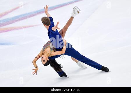 Turin, Italien. 9.. Dezember 2022. Turin, Dezember 8-11 2022, Italien Palavela.ISU GRAN PRIX DES EISKUNSTLAUF-FINALES 2022.Ice dence Rhythm Dance.Madison Chock/ Evan Bates USA (Kreditbild: © Tonello Abozzi/Pacific Press via ZUMA Press Wire) Stockfoto