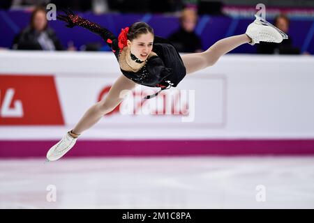 Turin, Italien. 9.. Dezember 2022. Turin, Dezember 8-11 2022, Italien Palavela.ISU GRAN PRIX DES EISKUNSTLAUF-FINALES 2022.Woman Short Program.Isabeau Levito USA (Kreditbild: © Tonello Abozzi/Pacific Press via ZUMA Press Wire) Stockfoto