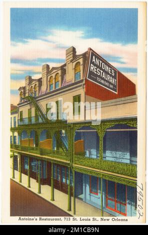 Antoine's Restaurant, 713 St. Louis St., New Orleans, Restaurants, Tichnor Brothers Collection, Postkarten der Vereinigten Staaten Stockfoto